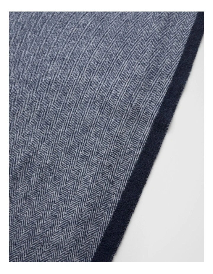 Herringbone Scarf in Navy