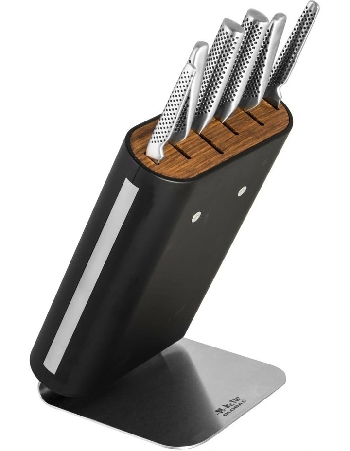Hiro 7 Piece Knife Block Set in Black