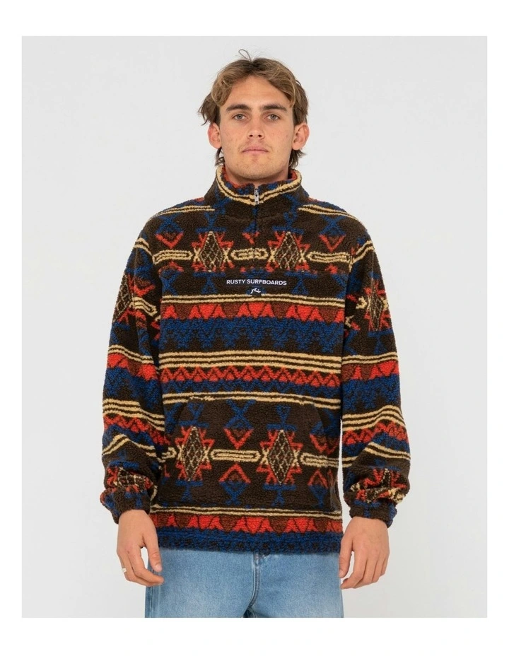 Teka 1/4 Zip Polar Fleece Sweat Top in Multi