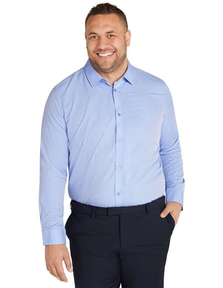 Boston Textured Bamboo Blend Shirt in Sky