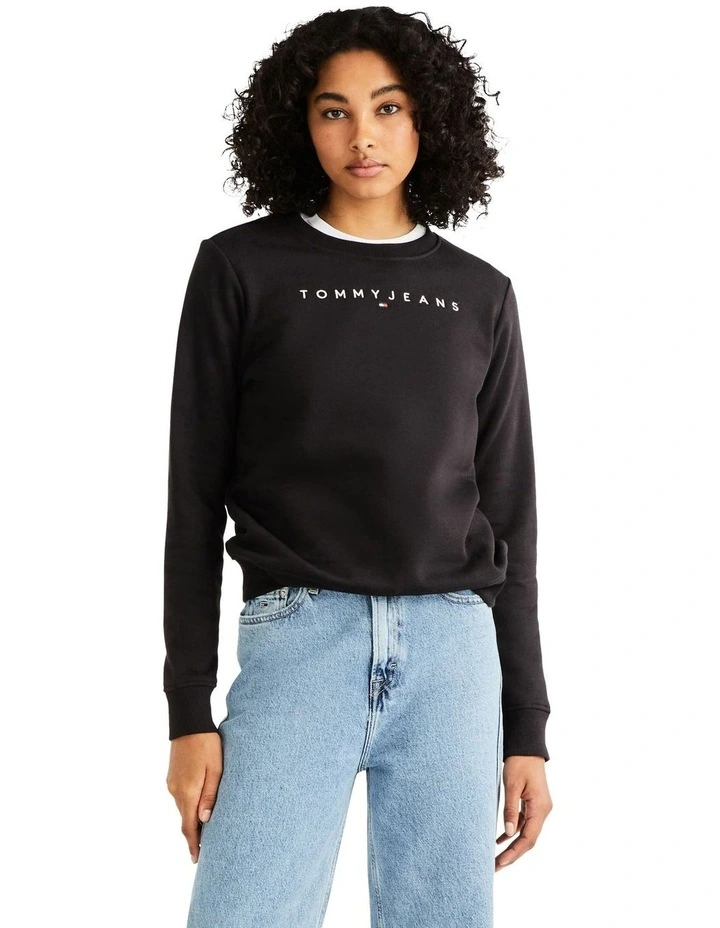 Essential Logo Crew Neck Sweatshirt in Black