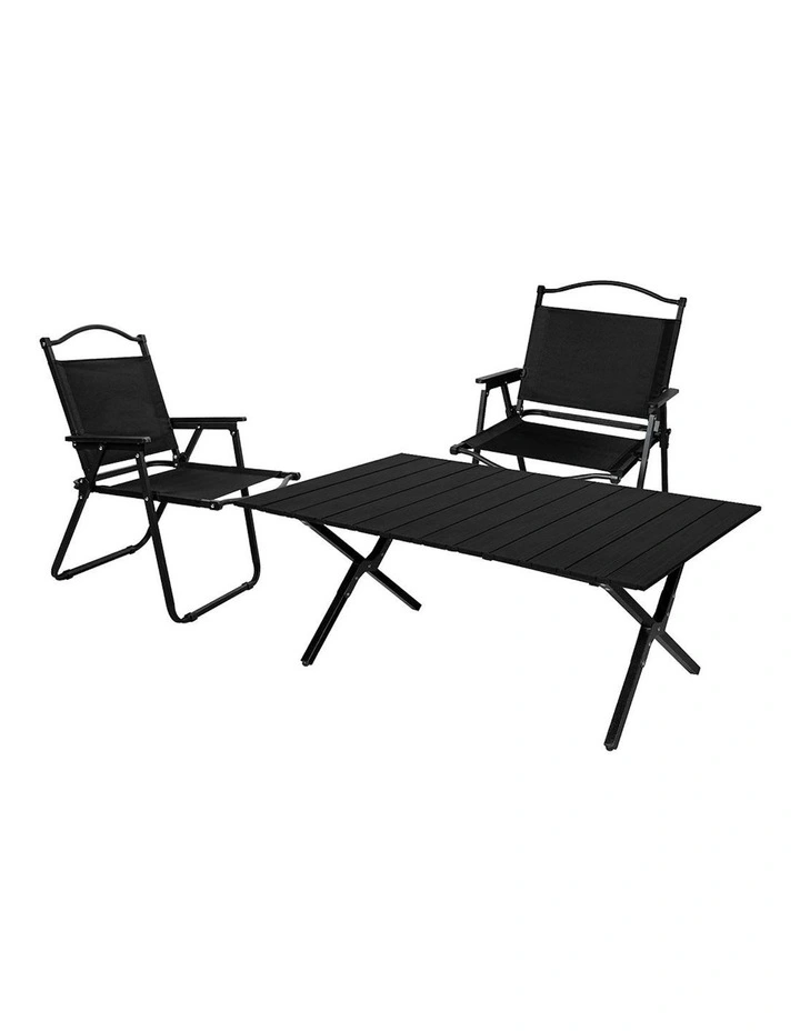 Folding Camping Table Chair Set Portable Picnic Outdoor Egg Roll Foldable
