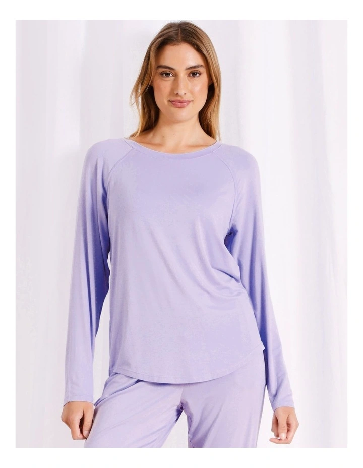 Pure Comfort Bamboo Long Sleeve Top in Lilac
