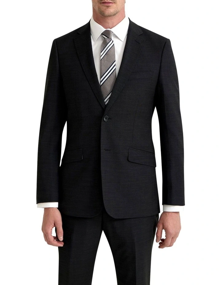 New Hopkins Wool Stretch Suit Jacket in Charcoal