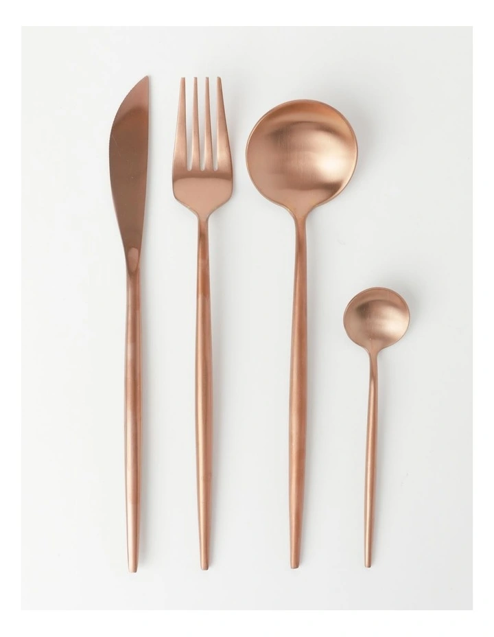 Spencer Cutlery Set 16 Piece in Rose Gold