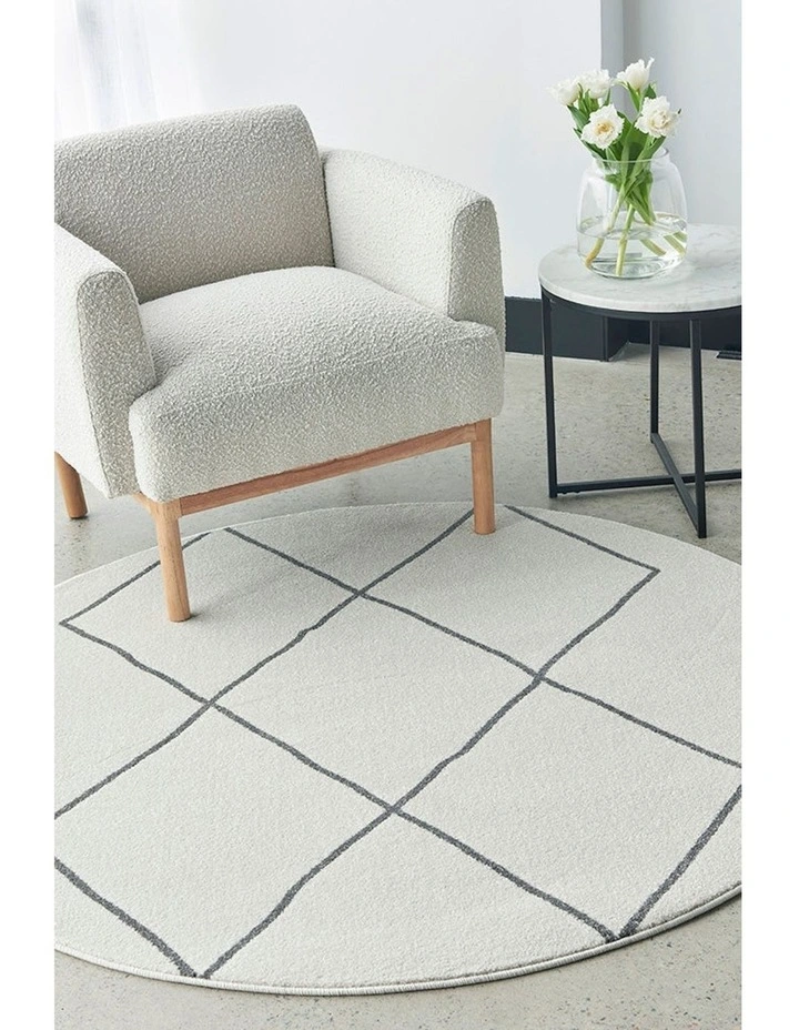 Paradise Lola Round Rug in White