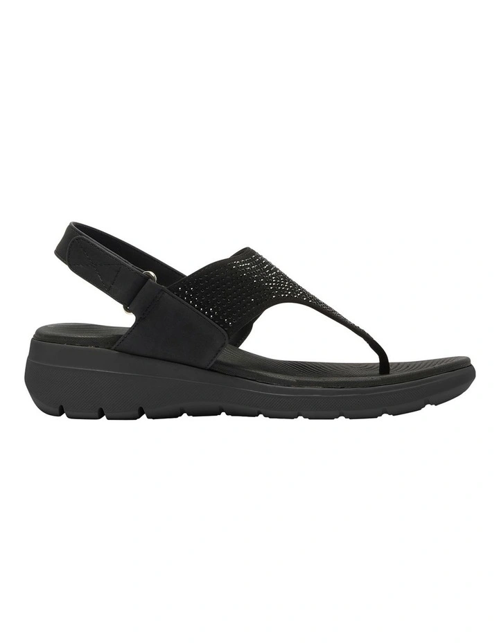 Lantern Sandals in Black Diamante