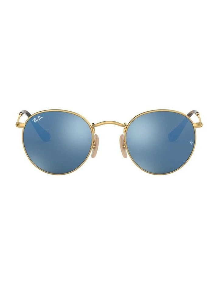Round Flat Lenses Gold RB3447N Sunglasses