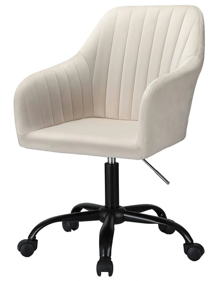 Office Chair Velvet Seat in Cream