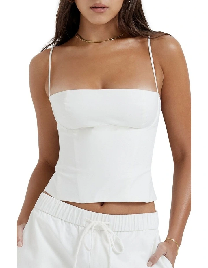 Audette Structured Corset in White