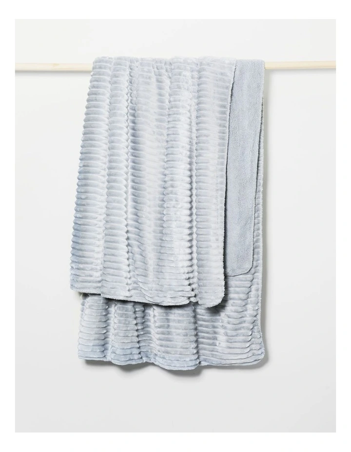 Chunky Rib Blanket in Grey