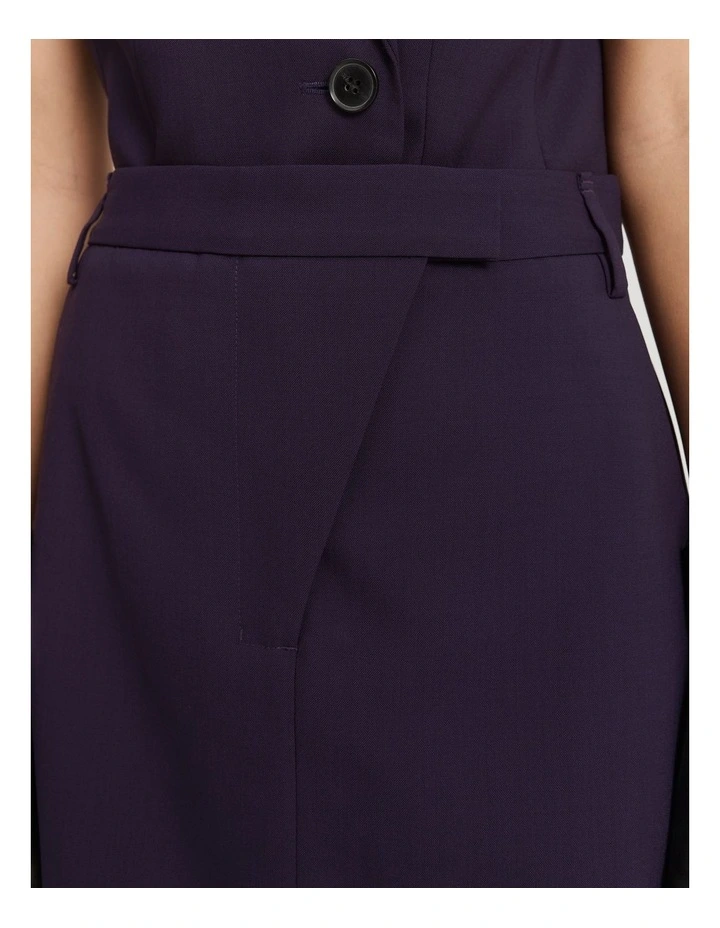 Mini Wool Skirt in Eggplant