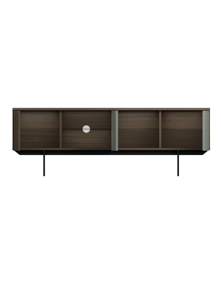 MIA Pre-Assembled TV Unit in Walnut And Grey