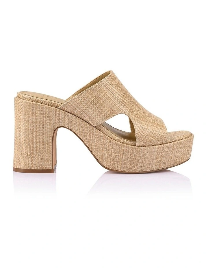 Milky Raffia Platform Sandals in Natural