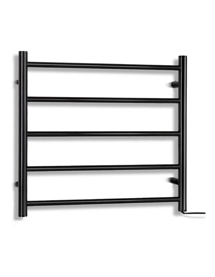Electric Heated Towel Rail Rack Wall Mounted Clothes Dry Warmer 5 Bars