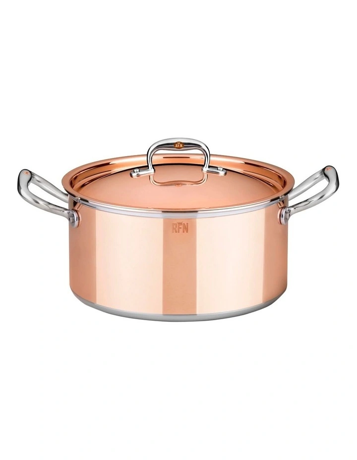 Stainless Steel Induction Covered Stockpot 24cm/5.7L in Copper