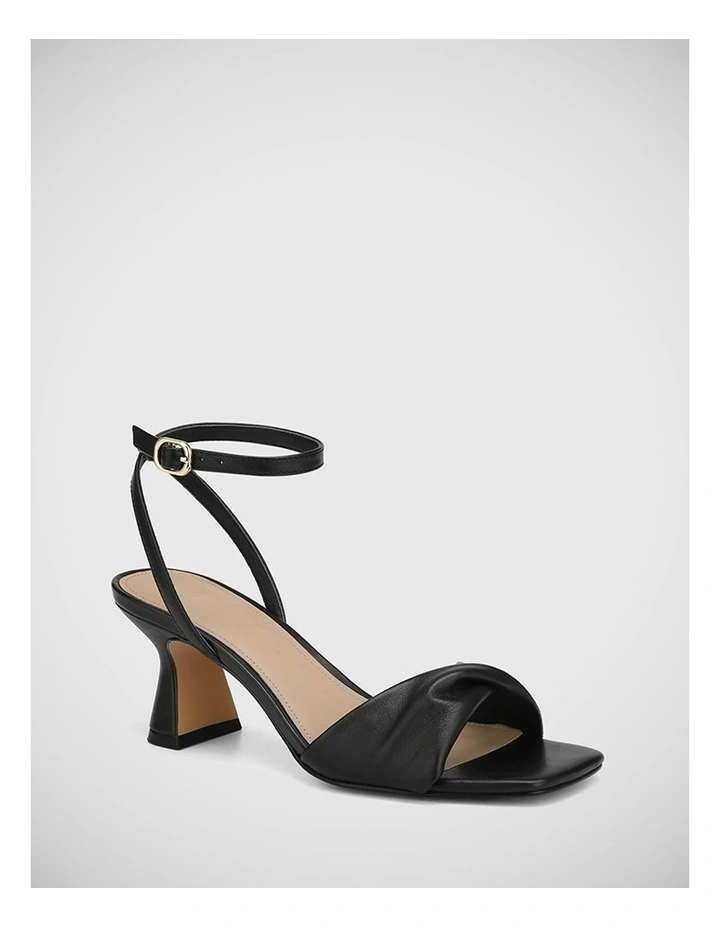 Martha Leather Sandal in Black