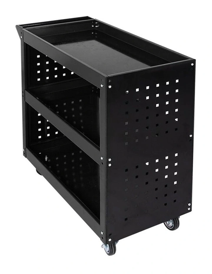 Tool Trolley Cart 3Tier Toolbox Workshop Garage Organizer 150kg in Black