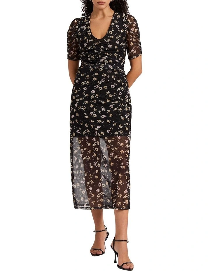 Are You Flo-real Dress in Black Multi