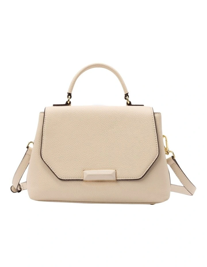 Nadine Leather Top Handle Crossbody Bag in Cream
