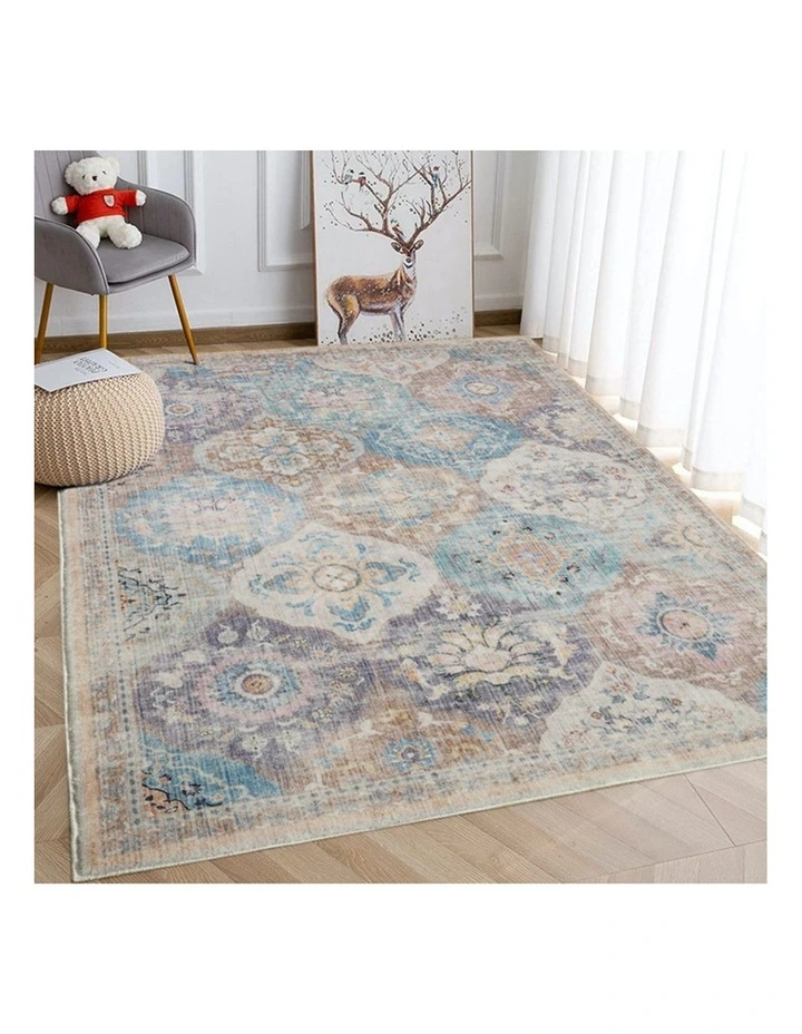 Chighu Distressed Machine Washable Rug 90x150cm in Multi