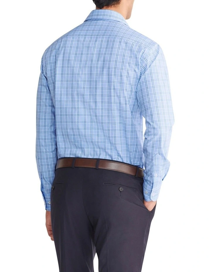 Tailored 2 Colour Check On Shirt in Blue