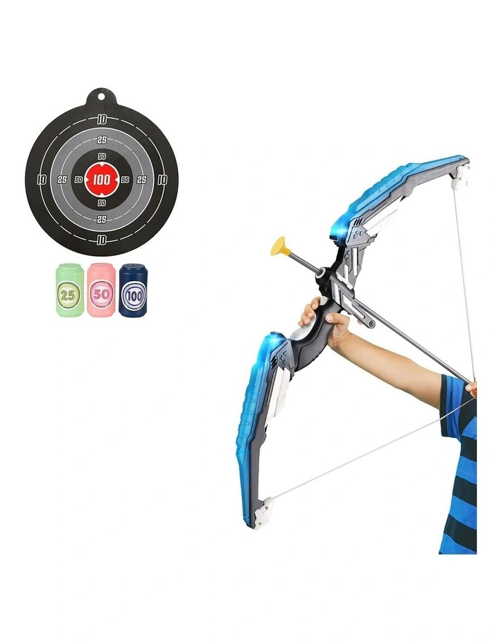 Outdoor Sport Bow and Arrow with LED Light in Blue/Black
