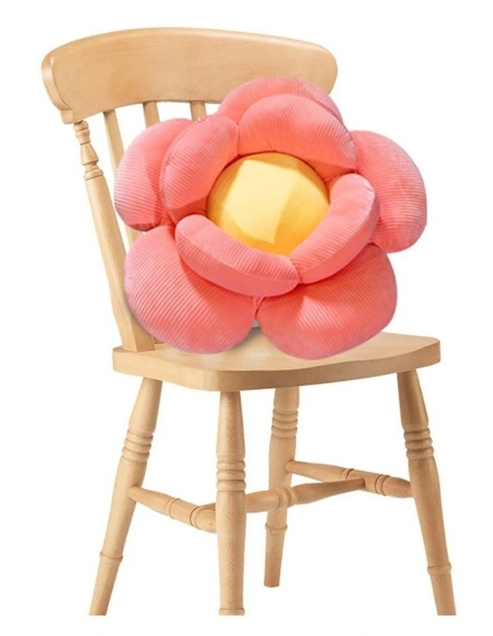 Double Flower Shape Cushion in Red