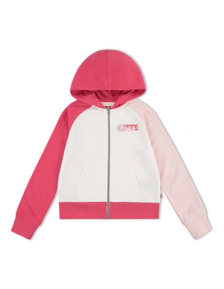 Full Zip-Up Hoodie in Honeysuckle