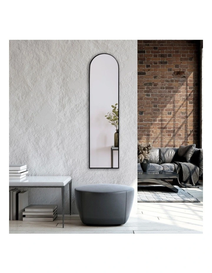 Cindy Arched Leaning Wall Mirror 120cm in Black