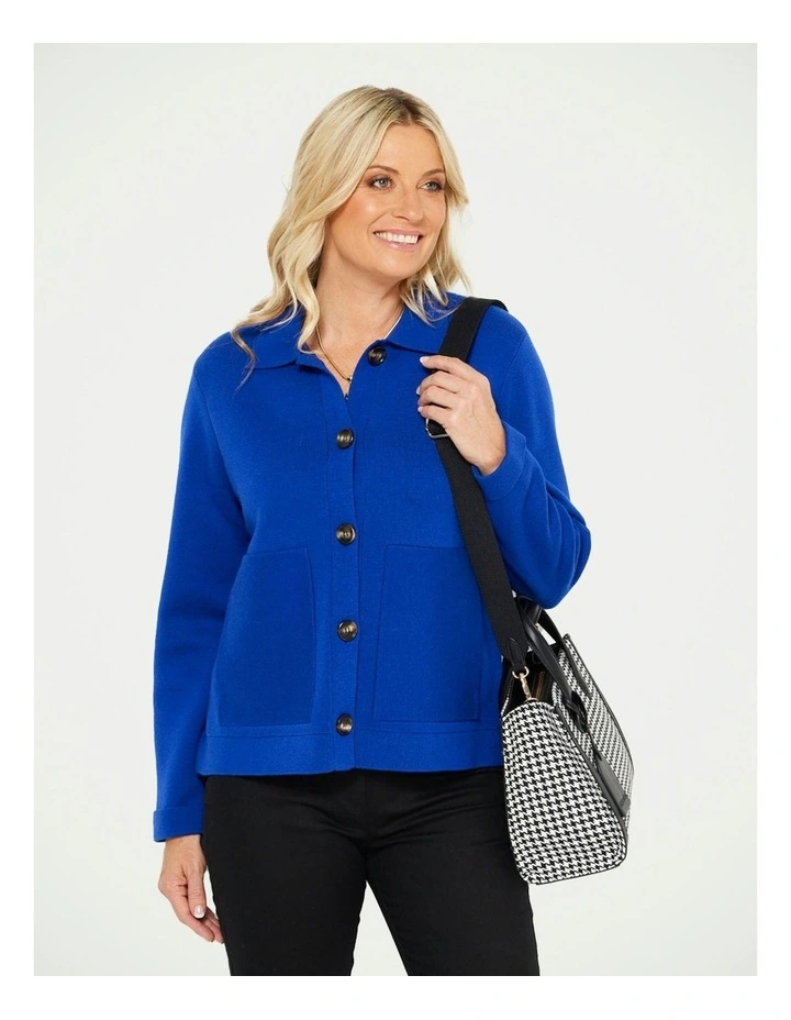 Milano Short Cardigan in Blue