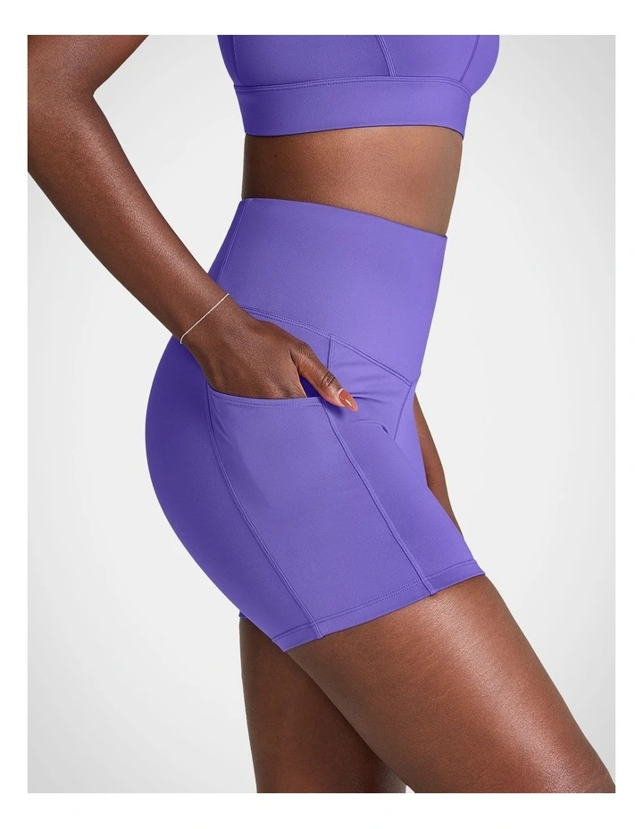 Statement Pocket Mid Thigh Bike Shorts in Royal Purple