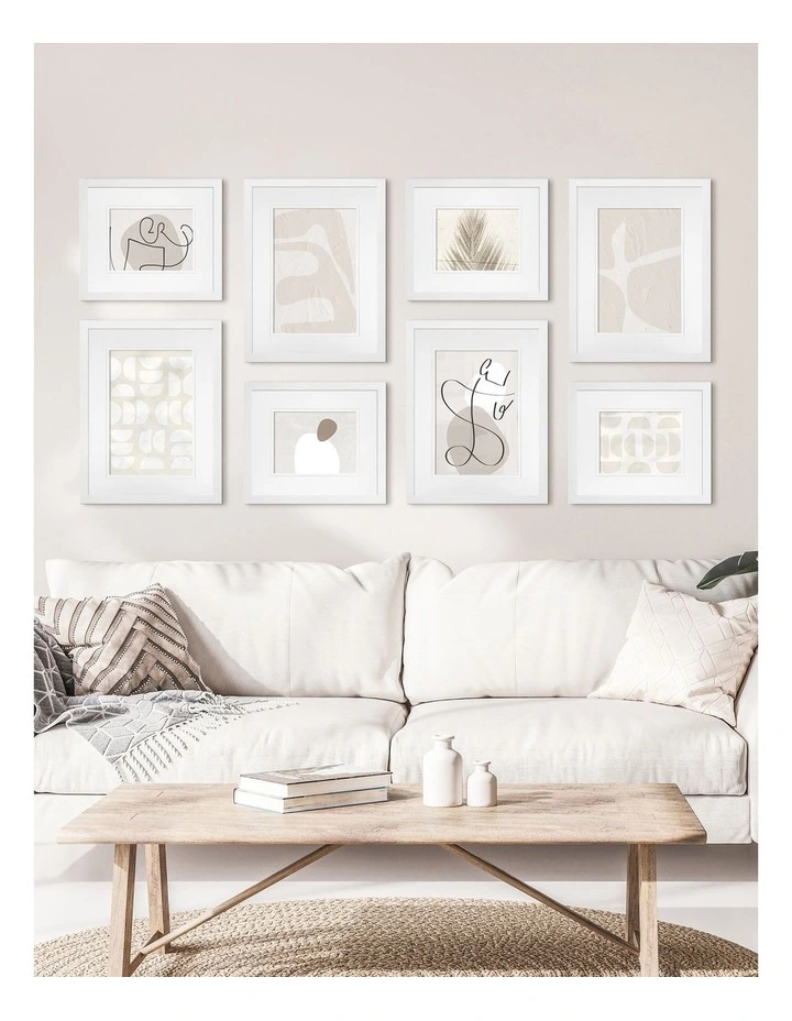 Australian Made Gallery Wall Set E (8 Frames) in White