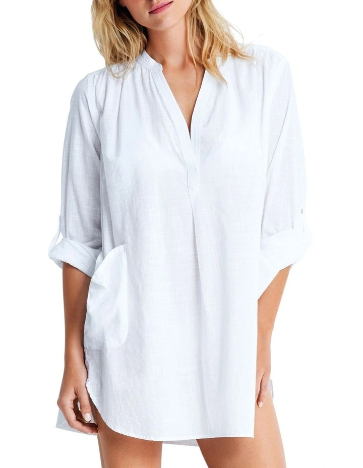 Beach Basics Boyfriend Beach Shirt White