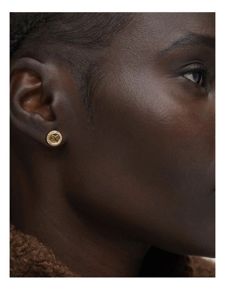 Figment Crystal Stud Earrings in Gold