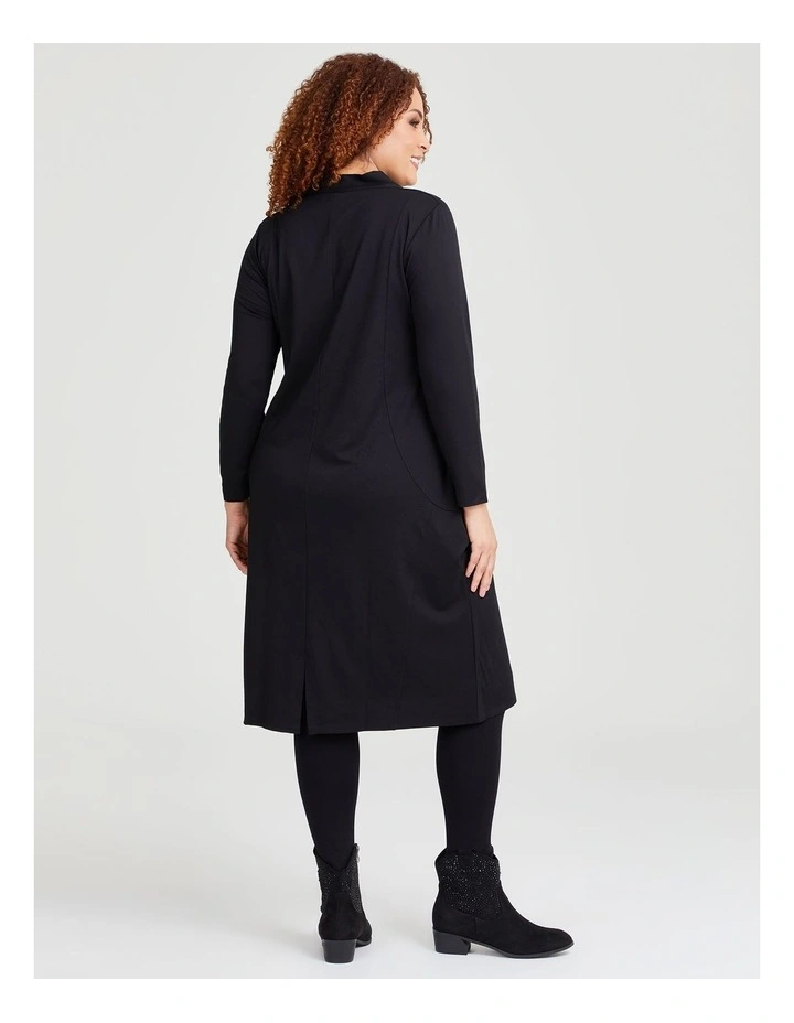 V-neck Ponte Tulip Dress in Black