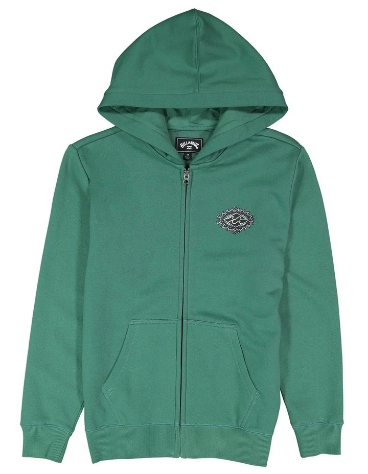 Crayon Wave Zip Thru Hoodie in Billiard blue