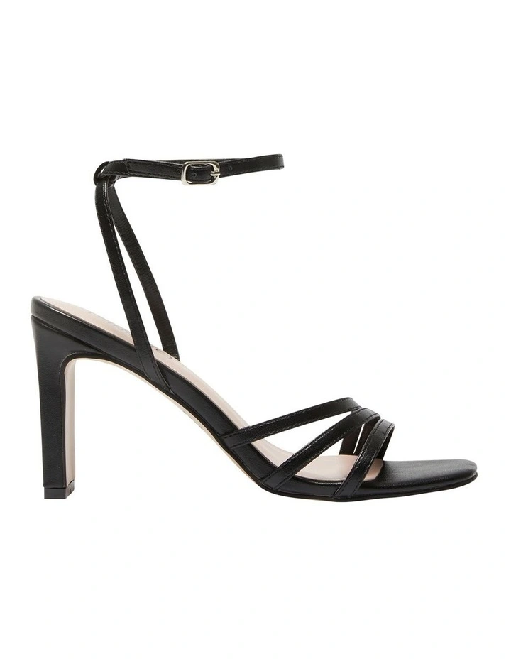 Lara Sandals in Black Smooth