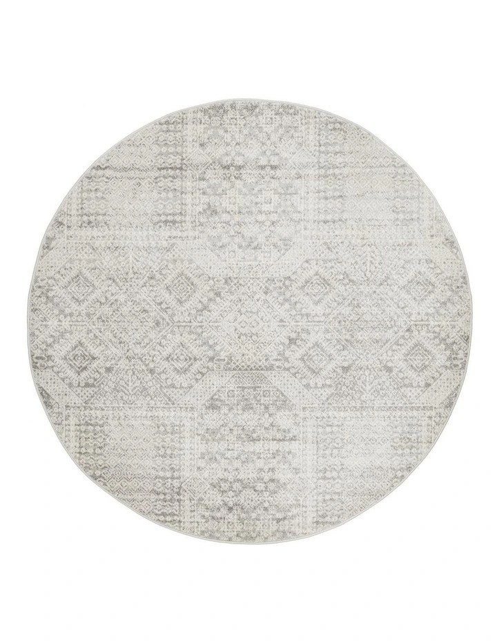 Mirage Zelda Round Rug in Silver Grey