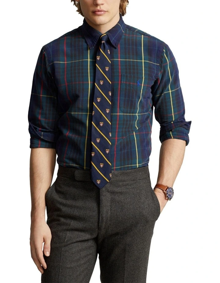 Classic Fit Plaid Oxford Shirt in Multi