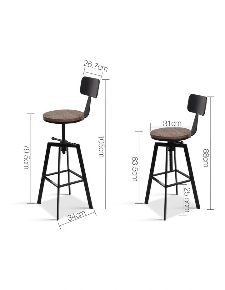 Rustic Industrial Metal Bar Stool