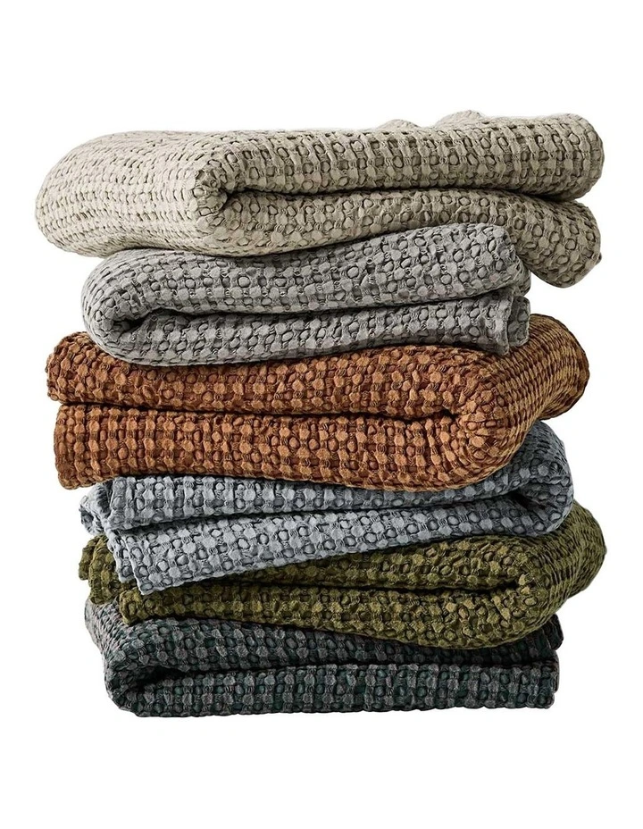 Waffle Bed Cover in Caper