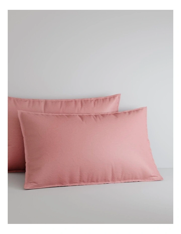 Bayley Washed Percale Pillowcase Pair in Rose