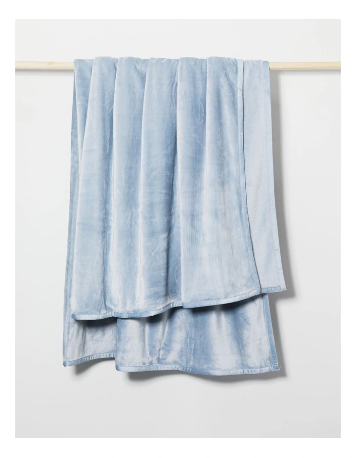 Faux Mink Blanket in Blue