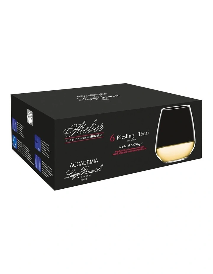 Atelier Stemless Riesling Glass 400ml Set of 6 in Clear