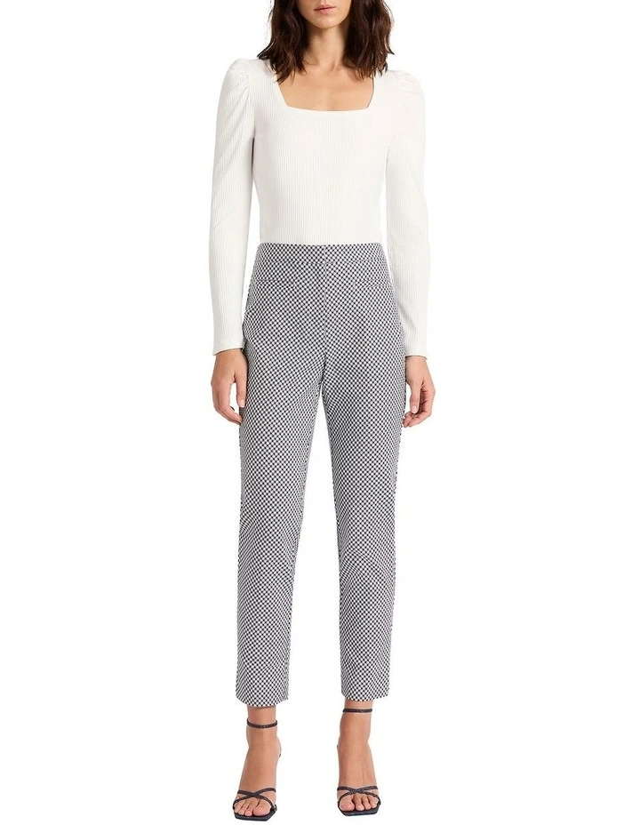 Nicki Print Pant in Navy/White