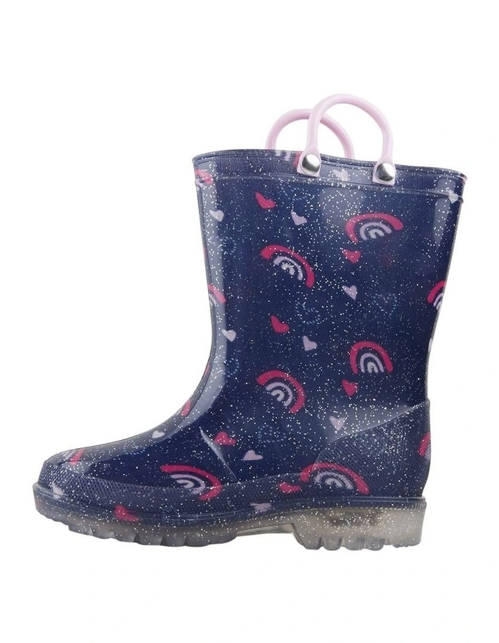 Calli Unicorn Gumboots in Navy