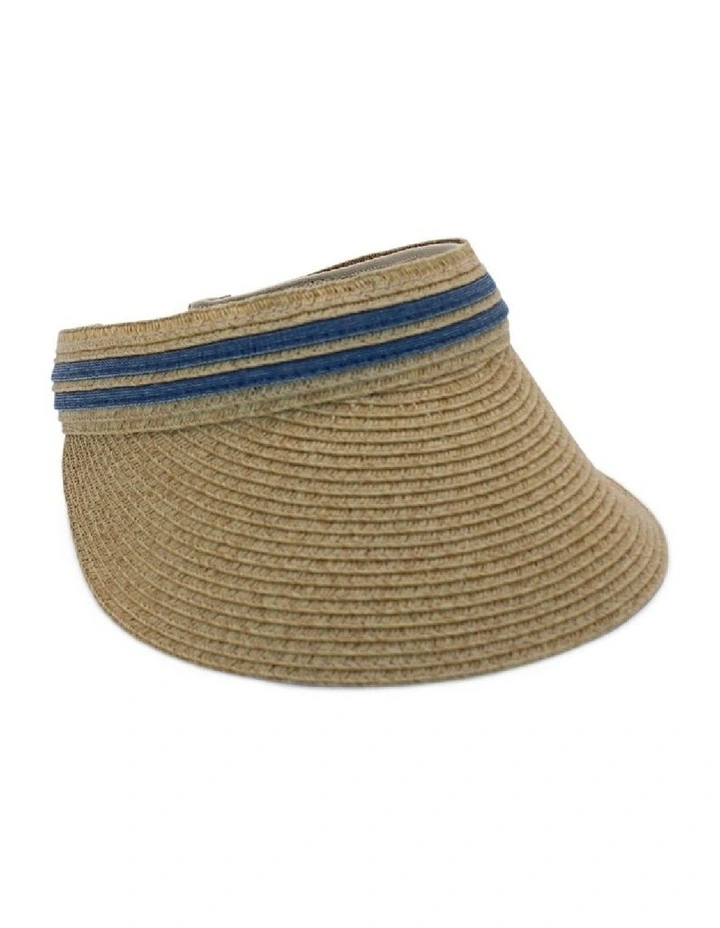 Lilah Visor Hat in Tan/Denim