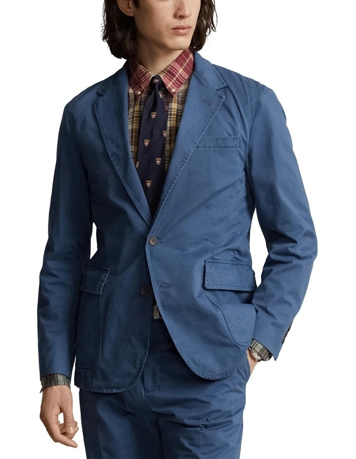 Unconstructed Stretch Chino Jacket in Navy