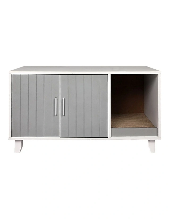 Enclosed Cat Litter Cabinet Box in Grey